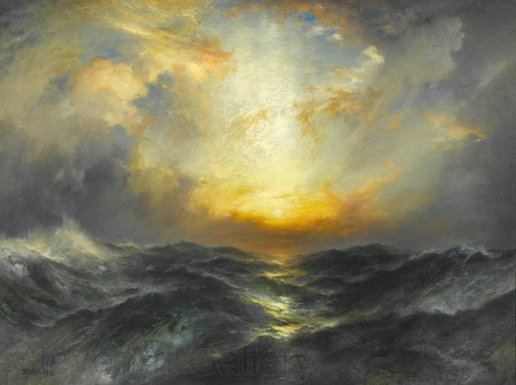 Thomas Moran Sunset at Sea France oil painting art